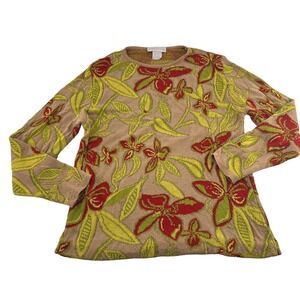 Doncaster Women's Sweater size Medium Colorful Floral Pullover